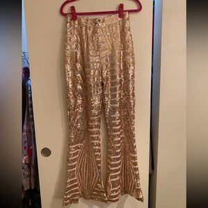 Gold sequin pants